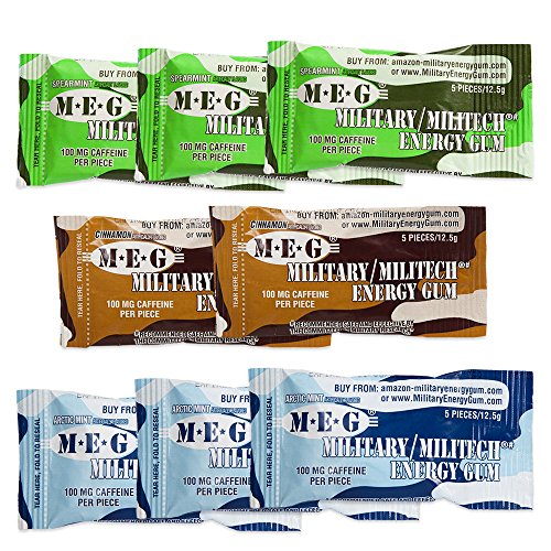Meg - Military Energy Gum | 100Mg Of Caffeine Per Piece + Increa