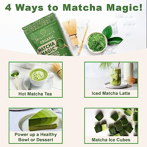 MEGAPLANTS Matcha Magic 50 Servings | Superfood 5 Mushroom Pow...