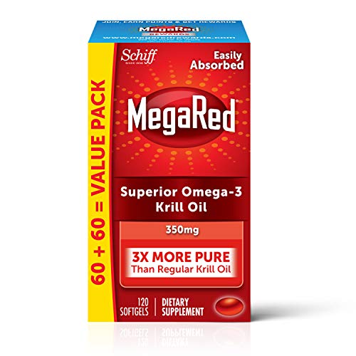 Omega-3 Krill Oil 350Mg Softgels, Megared 120 Count In A Bottle