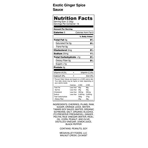 Exotic Ginger Spice Sauce - 15 Oz.. Unique Blend Of Spices, Gre