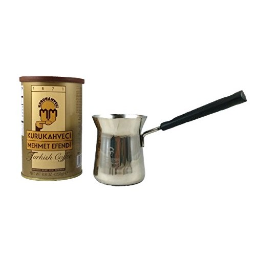 Mehmet Efendi Turkish Coffee 8.8Oz W/ Stainless Steel Coffee Pot