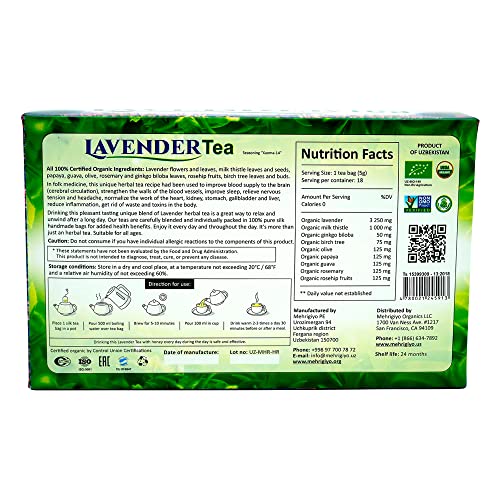 Organic Lavender Tea - Calming | Stress & Headache Relief | Qual...