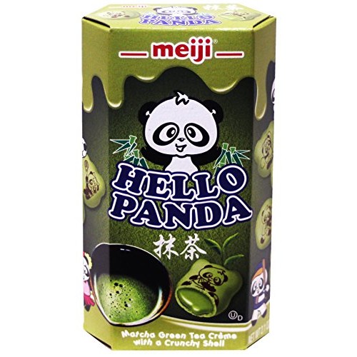 Meiji Hello Panda Cookie, Matcha Green Tea With A Crunchy Shell,
