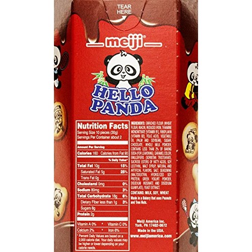 Meiji Hello Panda Cookie, Chocolate, 2.1 Ounce Pack Of 10