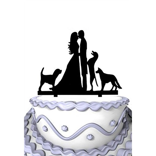 Meijiafei Wedding Cake Topper Groom And Bride Kissing With Three
