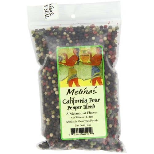 Melinas Peppercorns, California 4 Pepper Blend, 6 Ounce