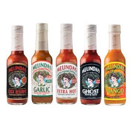 Melindas Habanero Hot Sauce Variety 5 Pack Ghost Pepper,Mango,