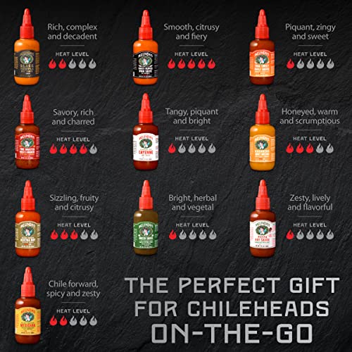 Melindas Mini Liquid Spice Rack - Gourmet Hot Sauce Gift Set -
