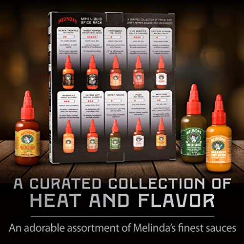 Melindas Mini Liquid Spice Rack - Gourmet Hot Sauce Gift Set -