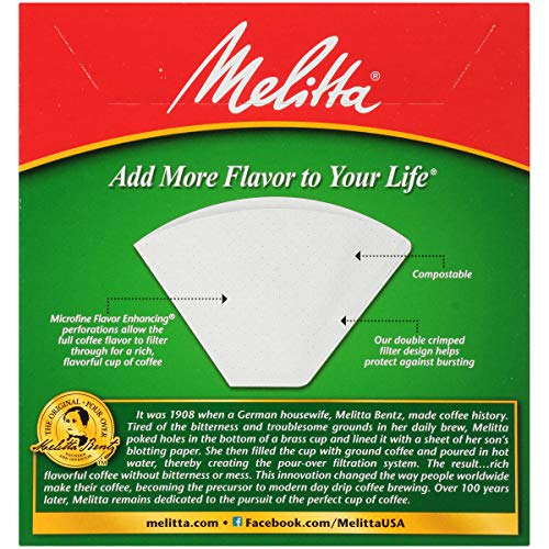 Melitta #4 Cone Coffee Filters, White, 100 Count Pack Of 12 Melitta #4 Cone Coffee Filters, White, 100 Count Pack Of 12
