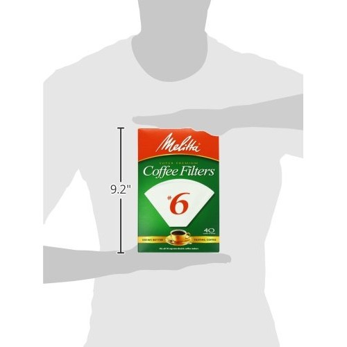 Melitta #6 Cone Coffee Filters, White, 40 Count Pack Of 12 480