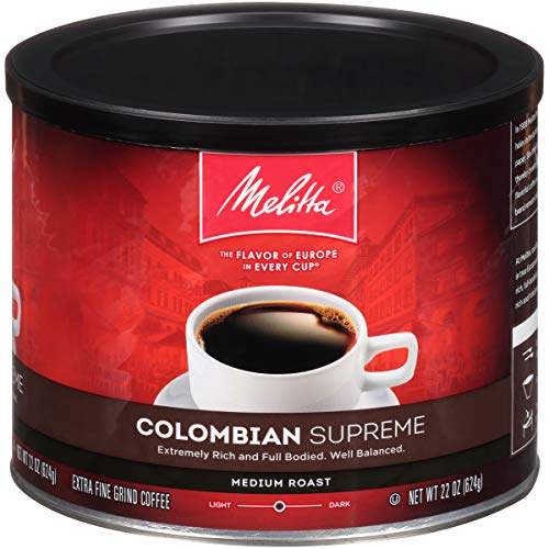 Melitta Colombian Supreme Coffee, Medium Roast, Extra Fine Grind