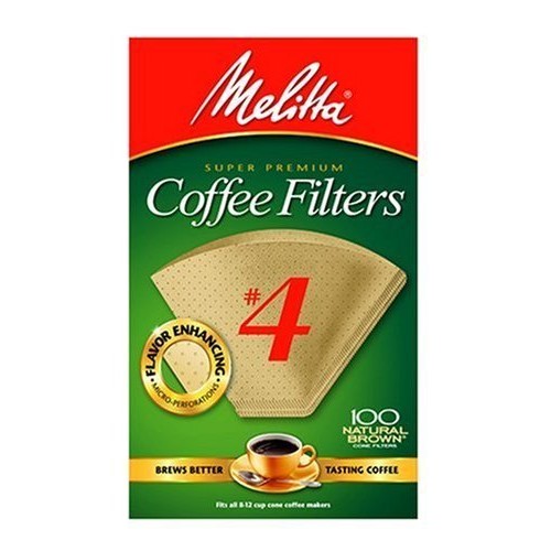 Melitta Cone Coffee Filters, Natural Brown #4, 100 Count Pack O