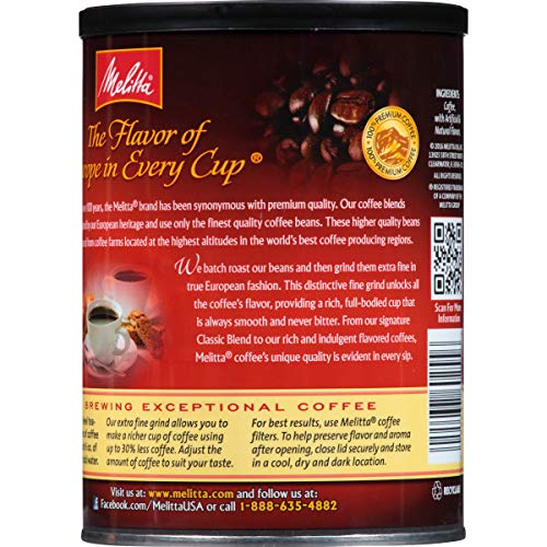 Melitta French Vanilla Flavored Coffee, Medium Roast, Extra Fine