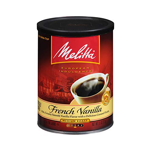 Melitta French Vanilla Flavored Coffee, Medium Roast, Extra Fine