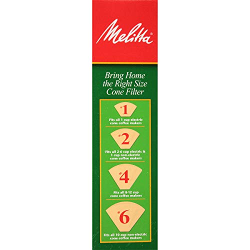 Melitta Natural Brown #4 Cone Coffee Filters 100 Count, Pack Of 1
