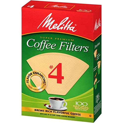 Melitta Natural Brown #4 Cone Coffee Filters 100 Count, Pack Of 1
