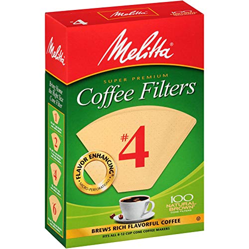 Melitta Natural Brown #4 Cone Coffee Filters 100 Count, Pack Of 1