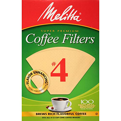 Melitta Natural Brown #4 Cone Coffee Filters 100 Count, Pack Of 1