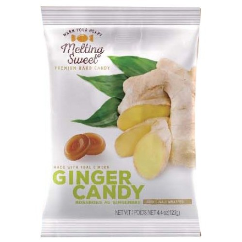 Melting Sweet Premium Individually Wrapped Ginger Hard Candy, 4.