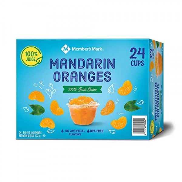 2 Pack Mandarin Oranges In Fruit Juice, 4 Ounce Cups 24 Count P