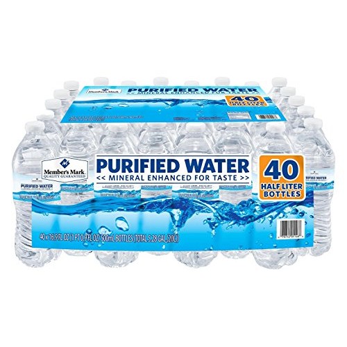 Members Mark 40 Piece Purified Bottled Water, 16.9 Oz.