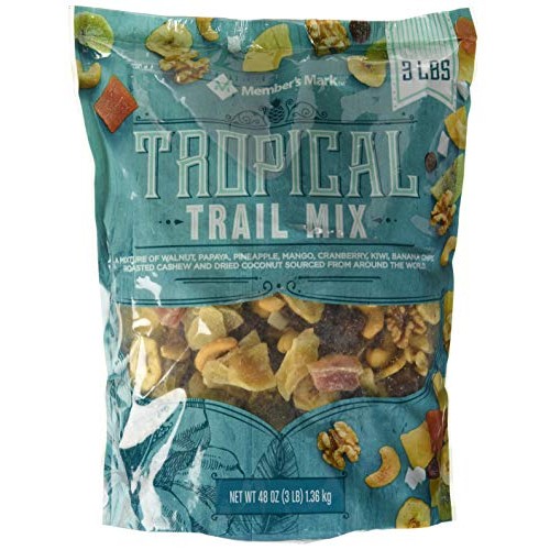 Tropical Fruit Trail Mix, 3 Pound, Walnut, Cashew, Coconut, Pine