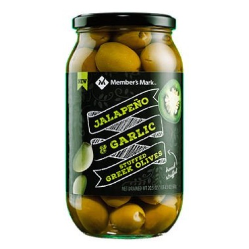 Members Mark Jalapeno &Amp; Garlic Stuffed Olives 20.5 Oz. Pack