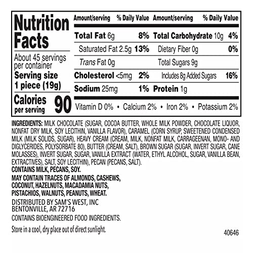 Members Mark Milk Chocolate Pecan Caramel Clusters, 30.2 Ounce,