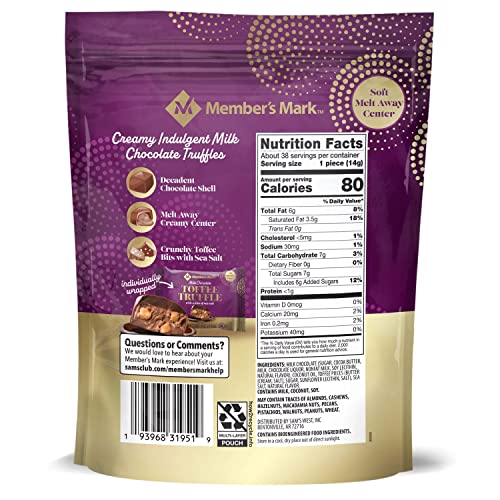 Members Mark Milk Chocolate Toffee Truffle with Sea Salt 19 oz...