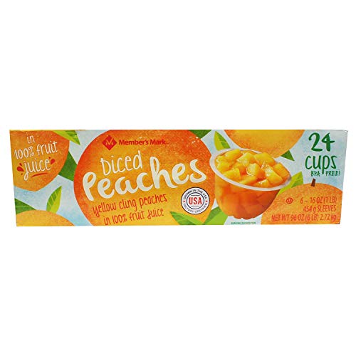 Members Mark Organic Diced Peaches In 100% Juice 12 Count, 4 O