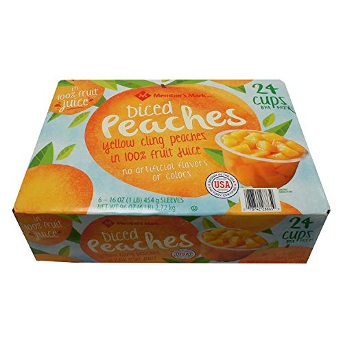 Members Mark Organic Diced Peaches In 100% Juice 12 Count, 4 O