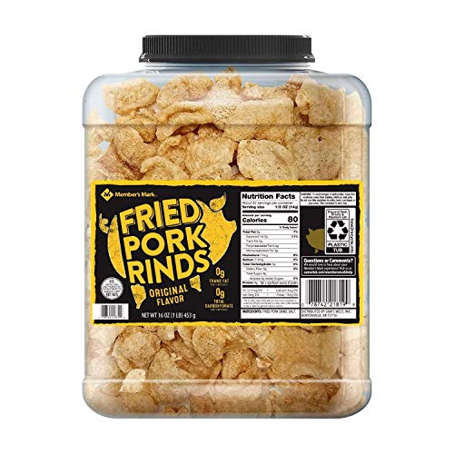 Members Mark Original Fried Pork Rinds 16 Ounce - SET OF 2