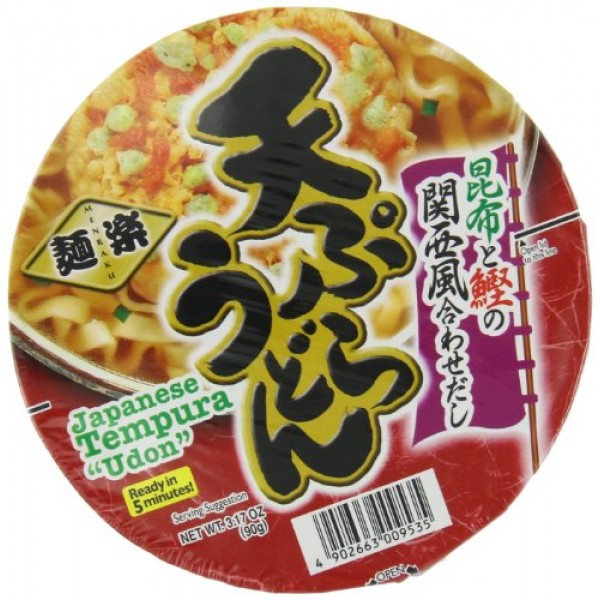 Menraku Tempura Noodles Soup, Udon, 3.17 Ounce