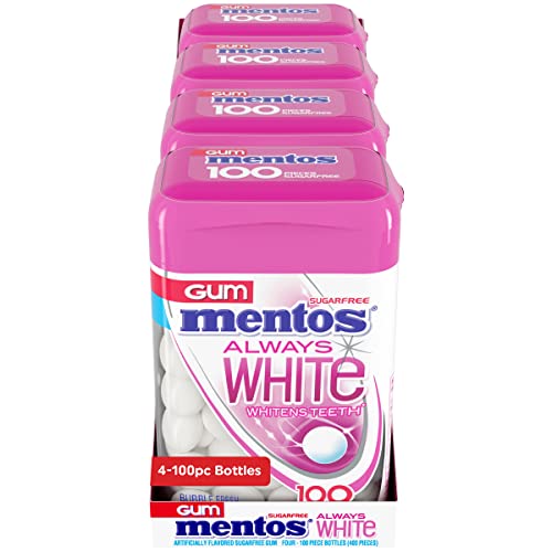 Mentos Always White Sugar-Free Chewing Gum With Xylitol, Pepperm