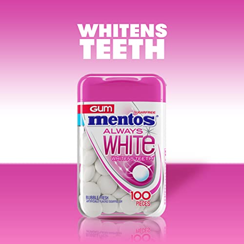 Mentos Always White Sugar-Free Chewing Gum With Xylitol, Pepperm