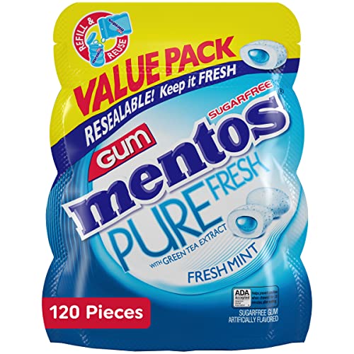Mentos Pure Fresh Sugar-Free Chewing Gum With Xylitol, Spearmint