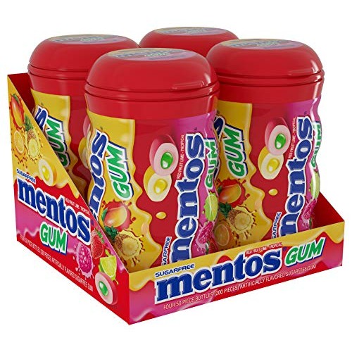 Mentos Pure Fresh Sugar-Free Chewing Gum With Xylitol, Red Fruit