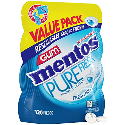 Mentos Pure Fresh Sugar-Free Chewing Gum with Xylitol, Fresh Min...