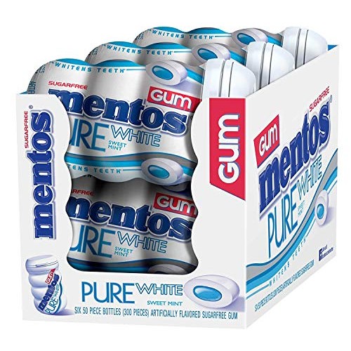 Mentos Pure White Sugar-Free Chewing Gum With Xylitol, Sweet Min