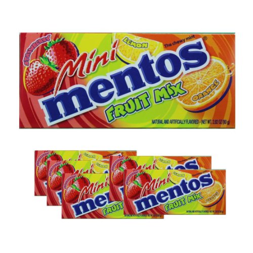 Mini Mentos Fruit Mix 3 Flavors Combo Lemon Orange Strawberry Of