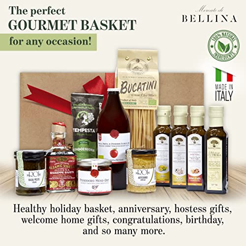 Bellina 11 Piece Grand Italian Gift Basket With Organic Pasta, B