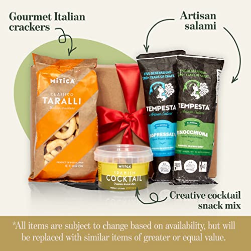 Bellina Gourmet Food Gift Baskets With Salami, Italian Crackers,