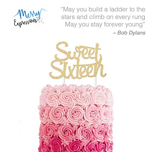 16Th Birthday Cake Topper - Sweet Sixteen - 7 X 4.5 Double Sid