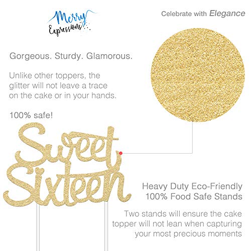 16Th Birthday Cake Topper - Sweet Sixteen - 7 X 4.5 Double Sid