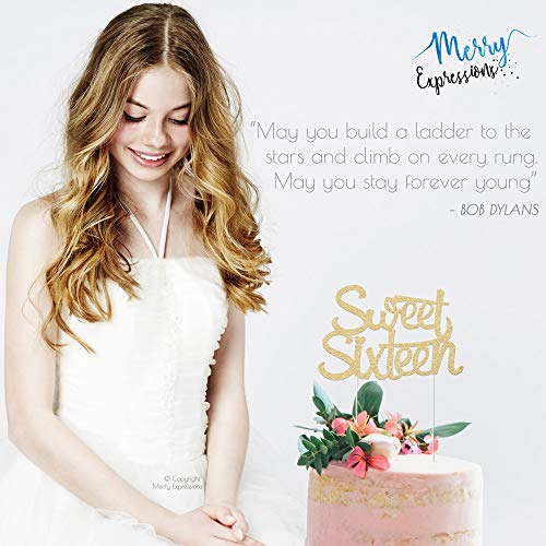 16Th Birthday Cake Topper - Sweet Sixteen - 7 X 4.5 Double Sid