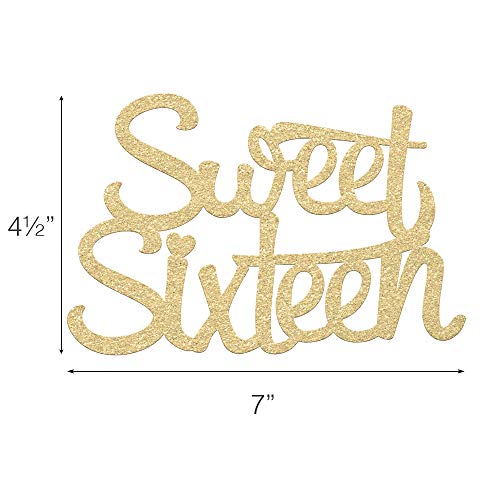16Th Birthday Cake Topper - Sweet Sixteen - 7 X 4.5 Double Sid