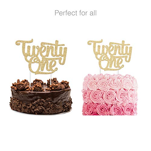 21St Birthday Cake Topper - Twenty One - 7 X 5 Double Sided Ch