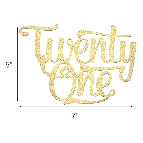 21St Birthday Cake Topper - Twenty One - 7 X 5 Double Sided Ch