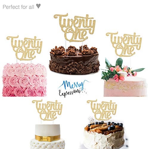 21St Birthday Cake Topper - Twenty One - 7 X 5 Double Sided Ch